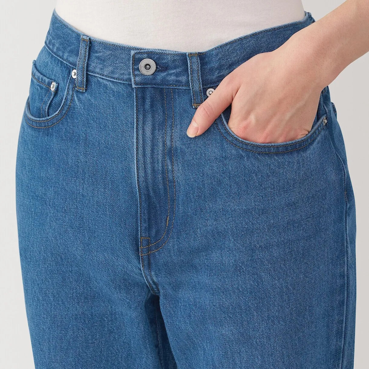 Jeans à Jambe Droite en Mélange de Kapok pour homme