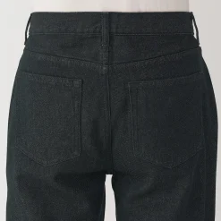 Jeans à Jambe Droite en Mélange de Kapok pour Homme ‐ Noir