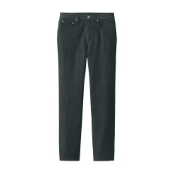 Jeans à Jambe Droite en Mélange de Kapok pour Homme ‐ Noir