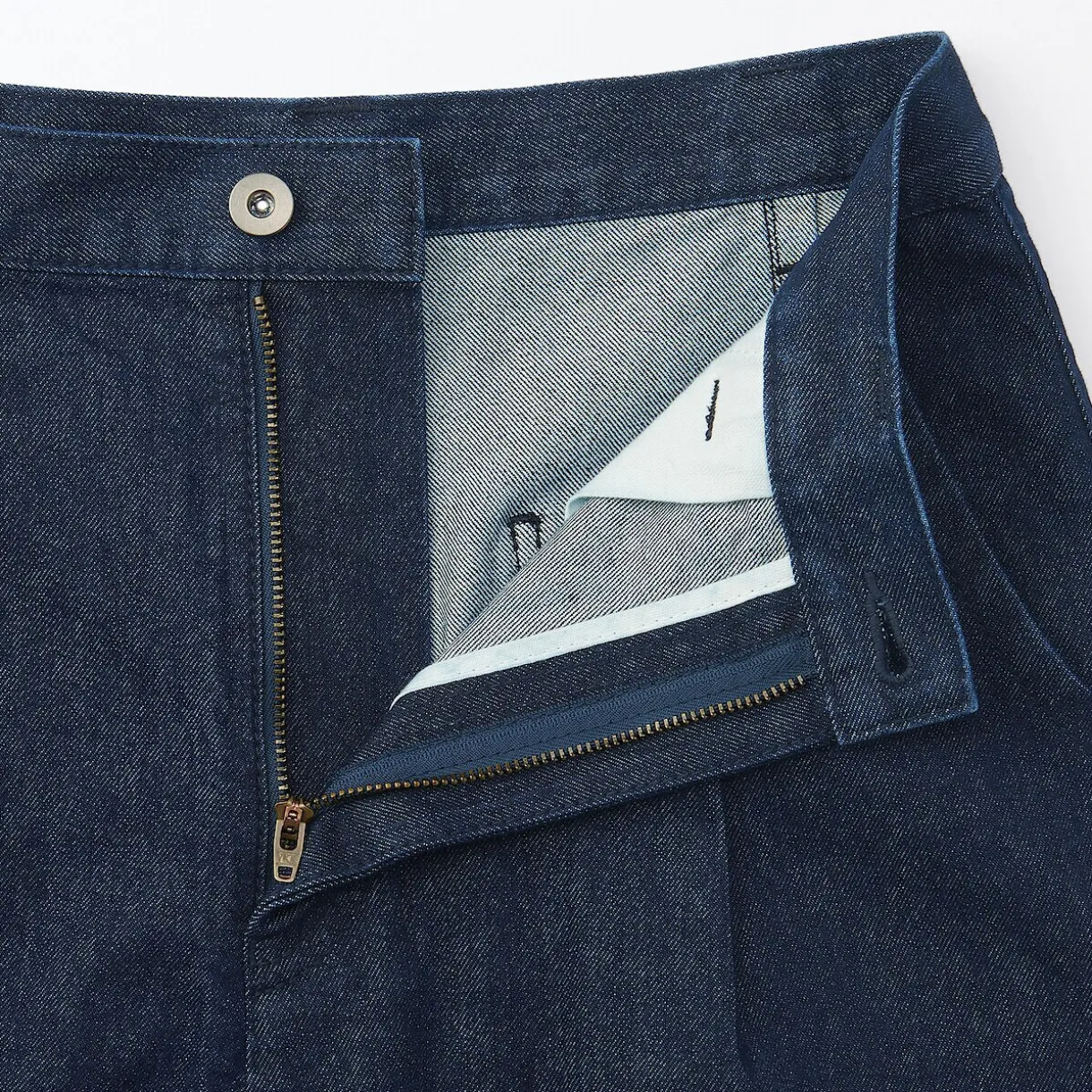 Jeans en washi et denim pour femme ‐ Bleu marine foncé