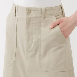 Jupe midi coupe droite avec motif de chevrons et en coton pour femme