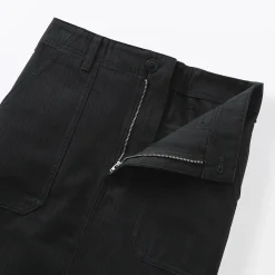 Jupe midi coupe droite avec motif de chevrons et en coton pour femme