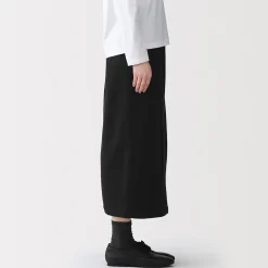 Jupe midi en sweat léger et coton mélangé pour femme