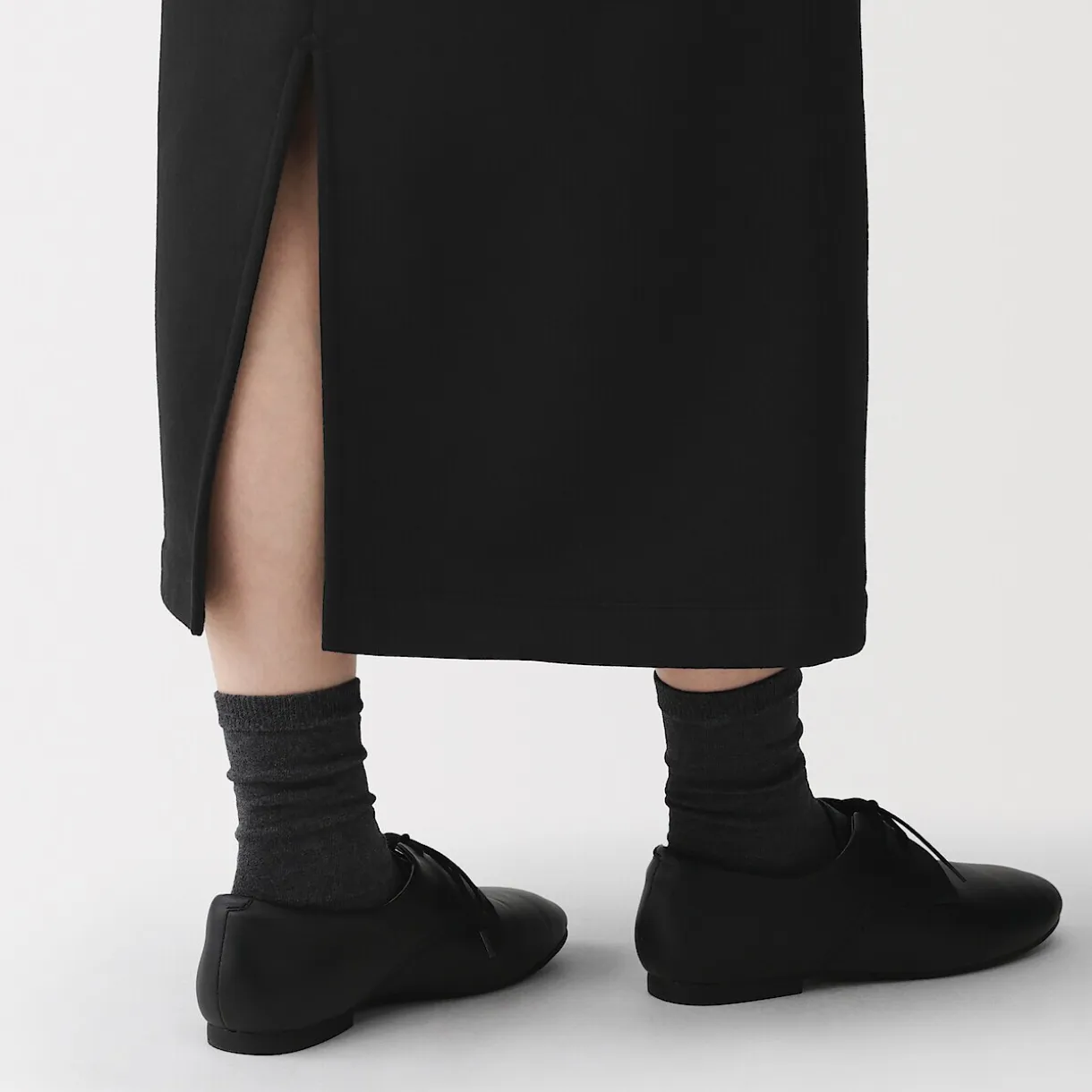 Jupe midi en sweat léger et coton mélangé pour femme