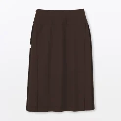 Jupe midi plissée en sergé de polyester pour femme