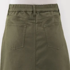 Jupe trapèze en chino extensible pour femme