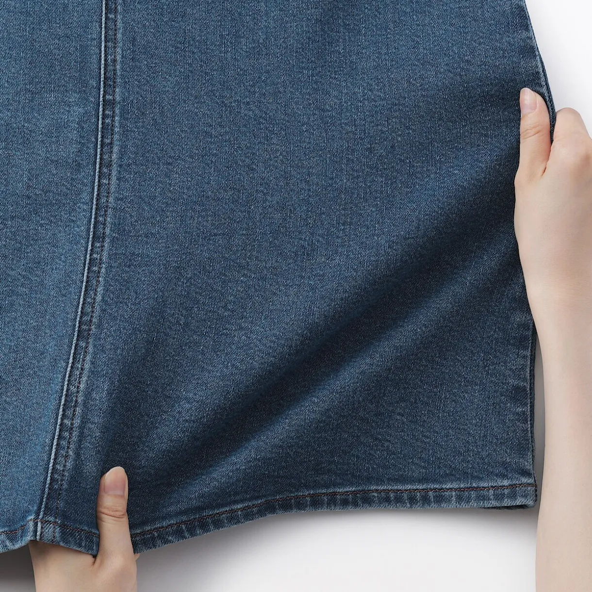 Jupe trapèze en denim extensible pour femme