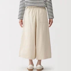 Jupe-culotte légère en sergé de kapok mélangé pour femme