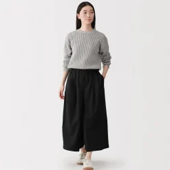 Jupe-culotte légère en sergé de kapok mélangé pour femme