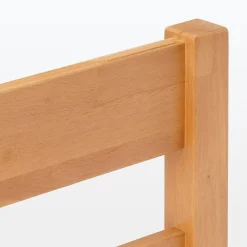 Lit double plaqué en bois d'hévéa