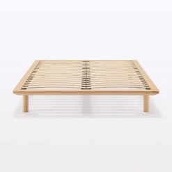 Lit plateforme double en chêne