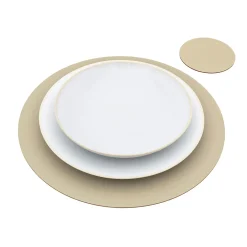 Lot de 4 dessous de verre en cuir recyclé, Gris Cendré