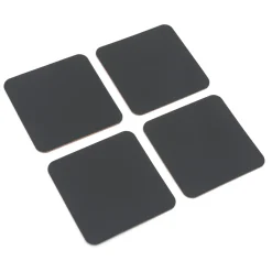 Lot de 4 dessous de verre rectangulaires en cuir recyclé, Graphite