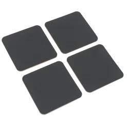 Lot de 4 dessous de verre rectangulaires en cuir recyclé, Graphite