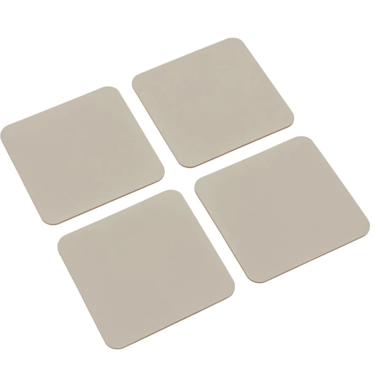Lot de 4 dessous de verre rectangulaires en cuir recyclé, Gris Cendré