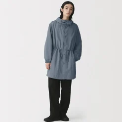Manteau à capuche en nylon recyclé déperlant pour homme