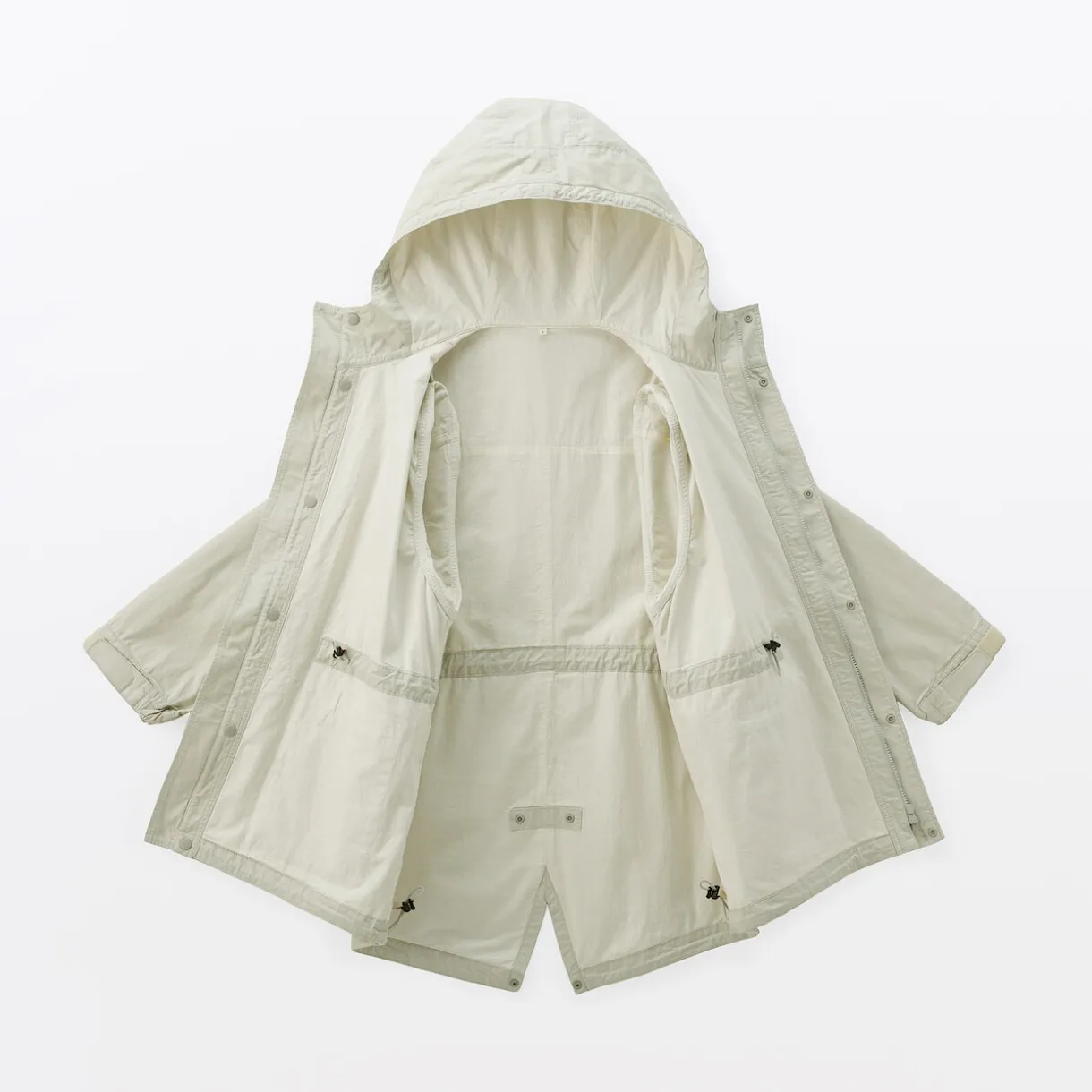 Manteau à capuche en toile de coton léger pour homme