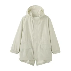 Manteau à capuche en toile de coton léger pour homme