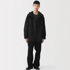 Manteau à capuche en toile de coton léger pour homme