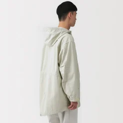Manteau à capuche en toile de coton léger pour homme
