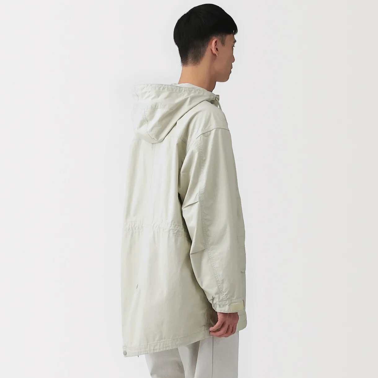 Manteau à capuche en toile de coton léger pour homme