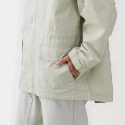 Manteau à capuche en toile de coton léger pour homme