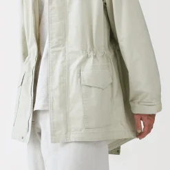 Manteau à capuche en toile de coton léger pour homme