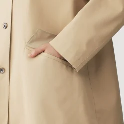 Manteau à col montant déperlant en sergé de coton pour femme
