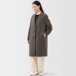 Manteau Chesterfield en mélange de laine mérinos pour femme