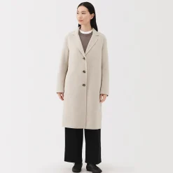 Manteau Chesterfield en mélange de laine mérinos pour femme