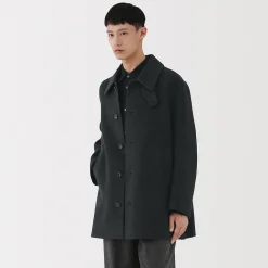 Manteau droit en cachemire recyclé pour homme