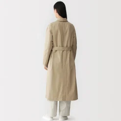 Manteau droit en coton déperlant pour femme