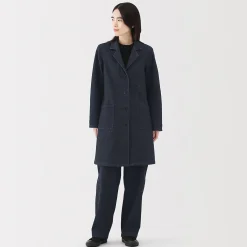 Manteau en denim mélangé kapok pour femme