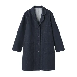 Manteau en denim mélangé kapok pour femme