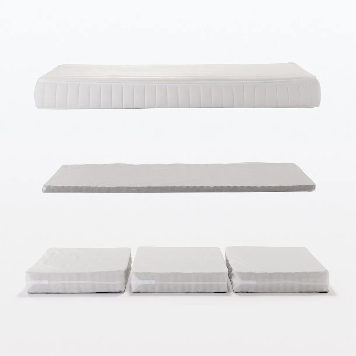 Matelas double à ressorts ensachés haute densité, facile à retourner