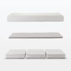 Matelas large double à ressorts ensachés haute densité, facile à retourner