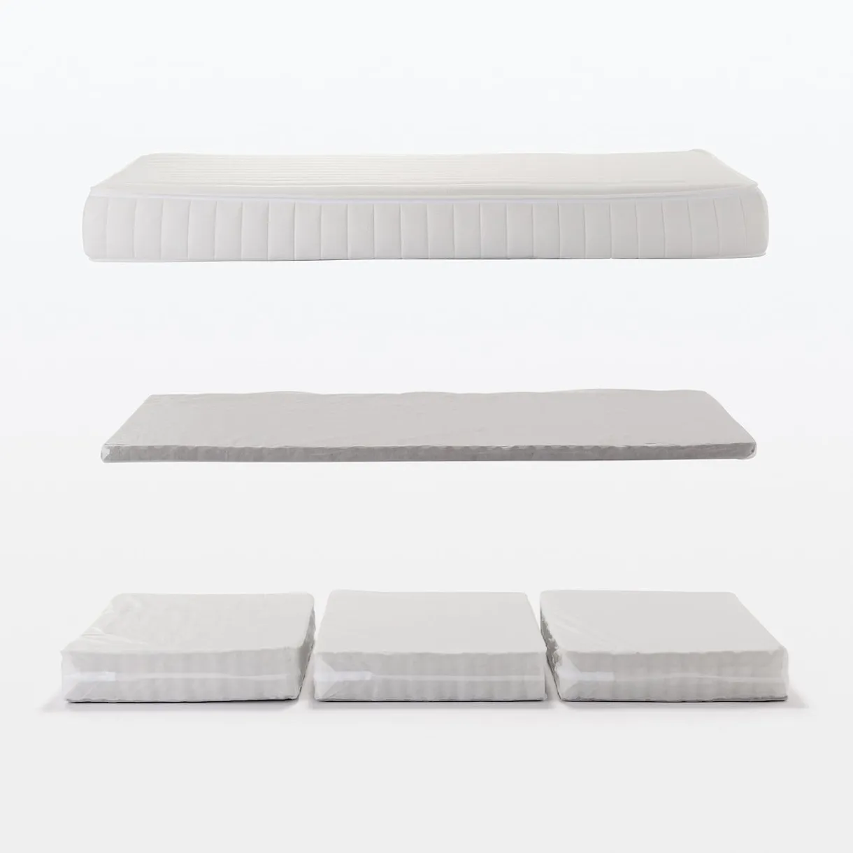 Matelas large double à ressorts ensachés haute densité, facile à retourner