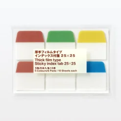 Notes autocollantes indexées transparentes ‐ 25 mm, lot de 6