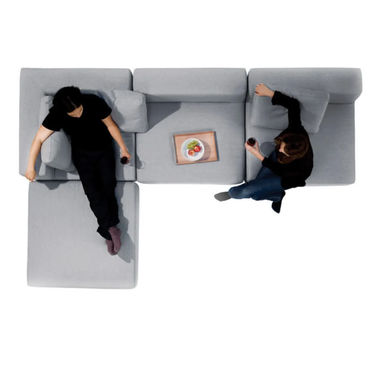 Ottomane de canapé modulable gris clair (Dont Eco‐part. 4,30 €)