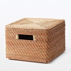 Panier carré en rotin L35X P36X H24cm