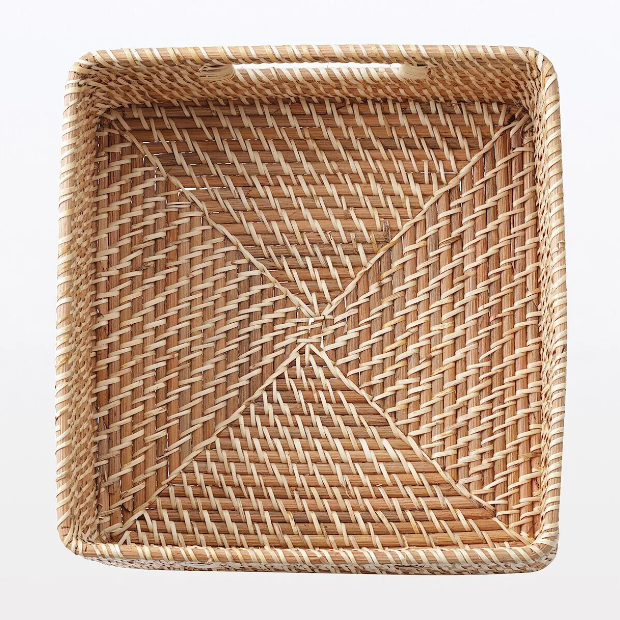 Panier carré en rotin L35xP36xH16cm