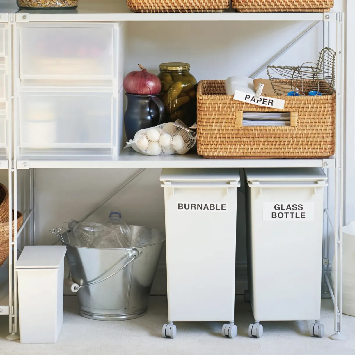 Panier carré en rotin L35xP36xH16cm