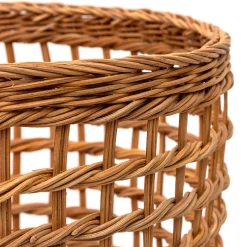 Panier rond en rotin à tissage ouvert L