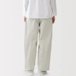 Pantalon à cordon de serrage en toile de coton léger pour femme