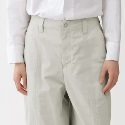 Pantalon à cordon de serrage en toile de coton léger pour femme