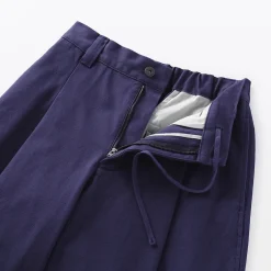 Pantalon à coupe cocon et à plis en toile de coton pour femme