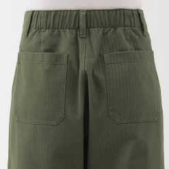 Pantalon avec motif de chevrons en coton pour femme