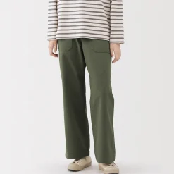 Pantalon avec motif de chevrons en coton pour femme