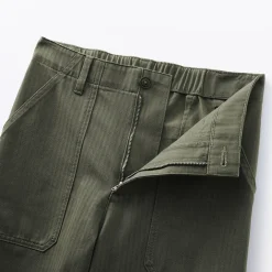 Pantalon avec motif de chevrons en coton pour femme