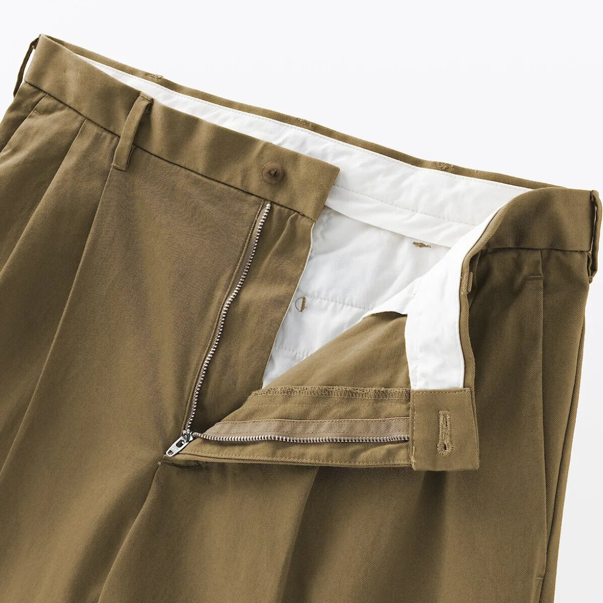 Pantalon Chino à pinces en coton stretch coupe wide homme